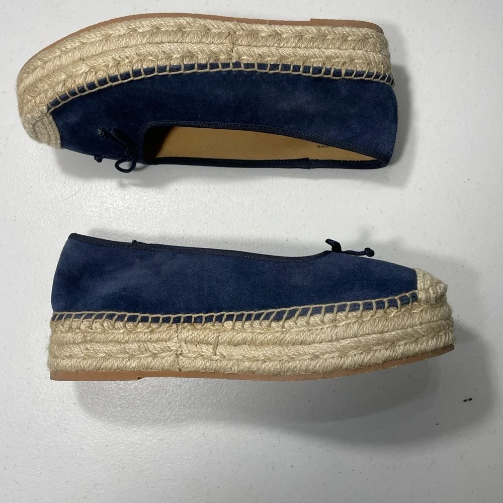 Talbots Blue Espadrille Flats with Bow Detail Size 7 SB-95